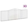 vidaXL kaarekujulised gabioonkorvid 3 tk, 400x30x120/140 cm, raud
