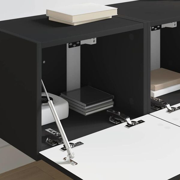 vidaXL TV Seina Kapp 2 pcs Must 60 x 31 x 29.5 cm Tehispuit