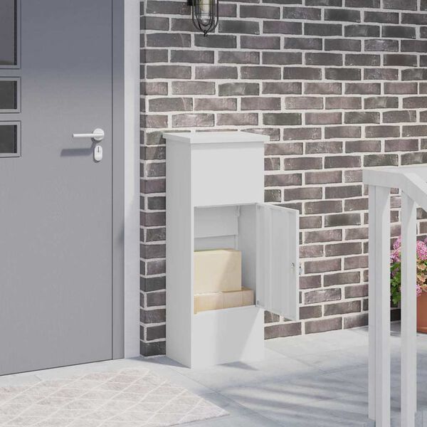 vidaXL Pakiautomaat Valge 44.5 x 29 x 110.5 cm Teras