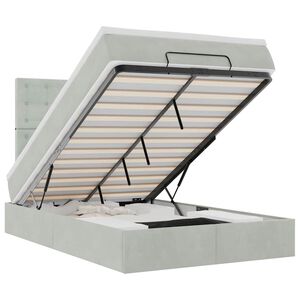 vidaXL Ottomani voodiraam madratsitega, helehall, 120x200cm, samet