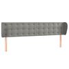 vidaXL voodipeats servadega, helehall, 203x23x78/88 cm, samet