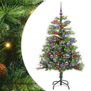 vidaXL Tehisj&otilde;ulupuu LED -ribatuledega Roheline 150 cm PVC ja metall