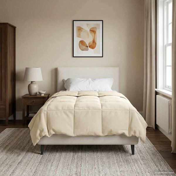 vidaXL T&auml;ispika aasta tekk Rapistatud cream 155 x 200 cm Mikrokiud