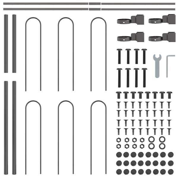 vidaXL Aiandus aiapaneel Hall 1.7 x 1 m Pulbervärvitud Teras