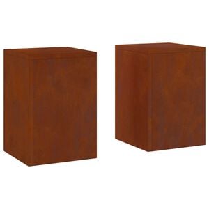 vidaXL Taimede alus 2 pcs Rooste 24 x 24 x 35 cm terase t&uuml;&uuml;p