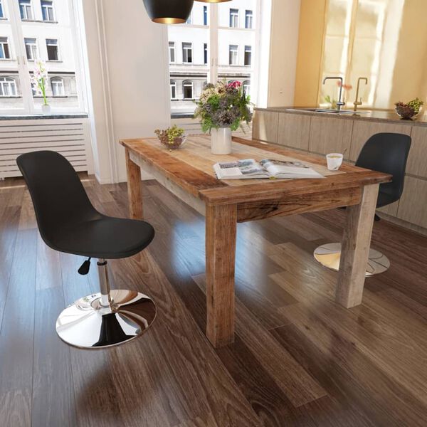 vidaXL p&ouml;&ouml;rlevad s&ouml;&ouml;gitoolid 2 tk, must, kunstnahk