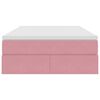 vidaXL Voodi hoiukohaga ja madratsiga Roosa 120 x 200 cm Samet