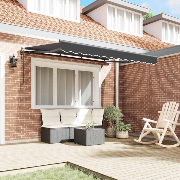 vidaXL K&auml;igukohandatav varikatus Antratsiit 300 x 200 cm kangas