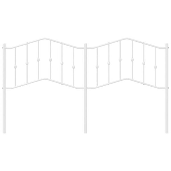 vidaXL metallist voodipeats, valge, 180 cm