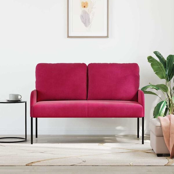 vidaXL Diivanid padjaga 110cm Veinpunane Vineer