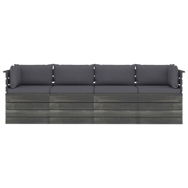 vidaXL 4-osaline kaubaalustest diivan patjadega m&auml;nnipuit