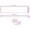 vidaXL Akna aluskate Must puitstriibuga 120 x 30 x 4,5 cm PVC