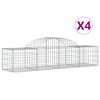 vidaXL kaarekujulised gabioonkorvid 4 tk, 200x50x40/60 cm, raud