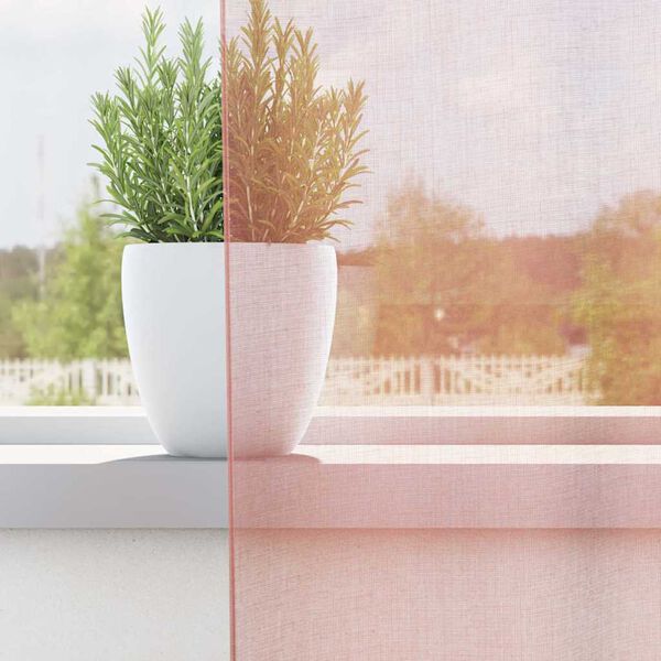 vidaXL Voile kardinad varrastega taskutega 2 tk Roosa