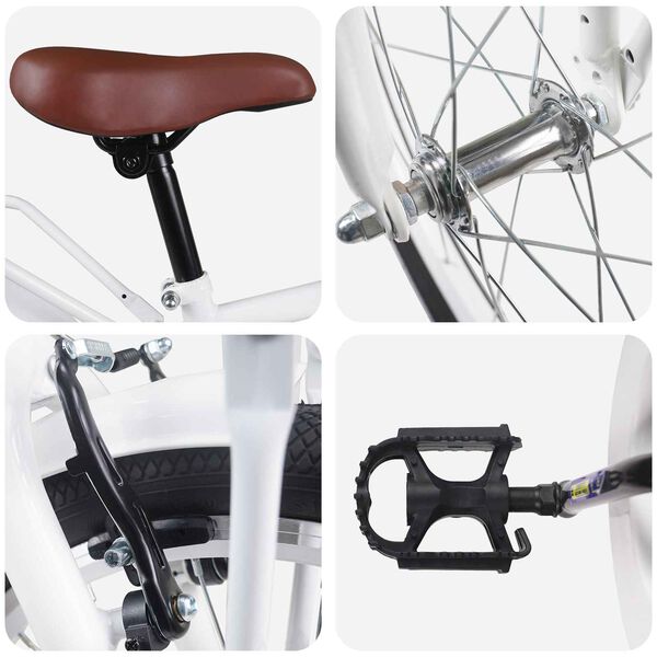 vidaXL Laste Bike 18 Tolli 5-7 aastastele Valge