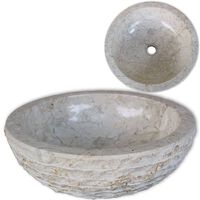 vidaXL valamu, marmor, 40 cm, kreemjas