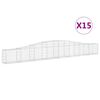 vidaXL kaarekujulised gabioonkorvid 15 tk, 400x30x40/60 cm, raud