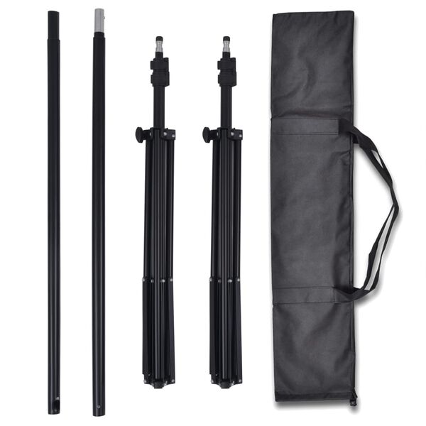 vidaXL fotostuudio komplekt 3 tausta ja reguleeritava raamiga 3 x 3 m