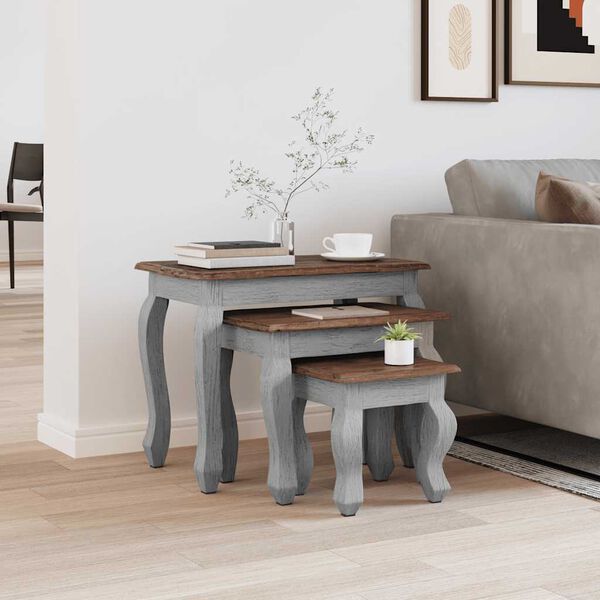 vidaXL &uuml;ksteise alla mahtuvate laudade komplekt, 3 tk, mahagonipuit