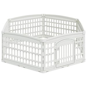 vidaXL 6 Paneeli Koera M&auml;nguaed Valge 179 x 151 x 58 cm Plastmass