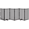 vidaXL kokkupandav koerav&auml;rav uksega, 6 paneeli, must 300 cm, nulupuit