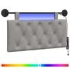 vidaXL Rippuv voodipeats LED-valgustusega Helehall Samet