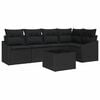 vidaXL Aia Diivanikomplekt padjaga ladustamisega 6 pcs Must pol&uuml;rotang