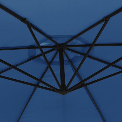 vidaXL konsooldisainiga päikesevari, alumiiniumpost, 350 cm, sinine