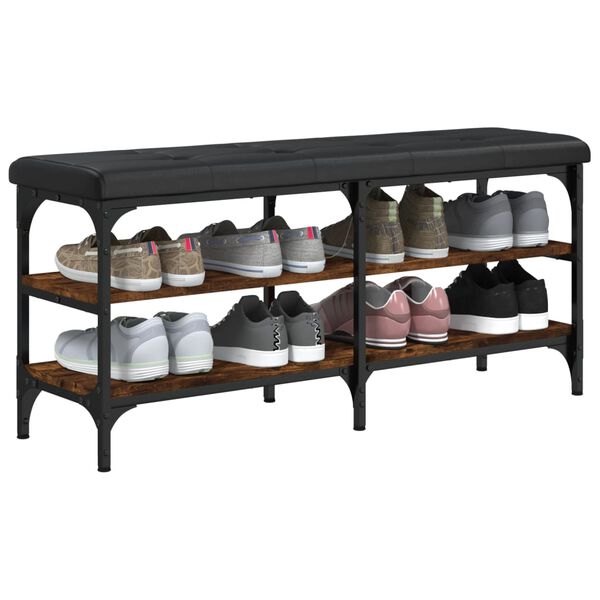 vidaXL jalatsipink, suitsutatud tamm, 102 x 32 x 47 cm, tehispuit