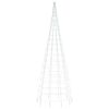 vidaXL LED j&otilde;ulupuu lipuvardal, k&uuml;lm valge, 550 LEDi, 300 cm
