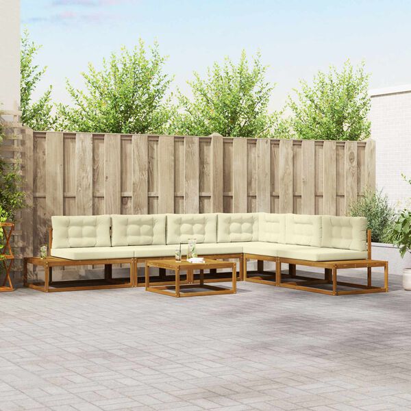 vidaXL V&auml;li diivanikomplekt 7 T&uuml;kk Looduslik ja kreem