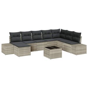 vidaXL Aia Diivanikomplekt padjaga 8 pcs Helehall pol&uuml;rotang