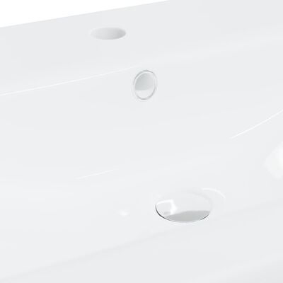 vidaXL sisseehitatud valamu kraaniga, 81x39x18 cm, keraamiline, valge