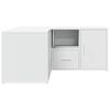 vidaXL nurgakapp, valge, 160 x 40 x 45 cm, tehispuit