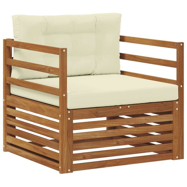 vidaXL V&auml;li diivanikomplekt Tugev akaatsiapuit ja pol&uuml;ester Neutraalne