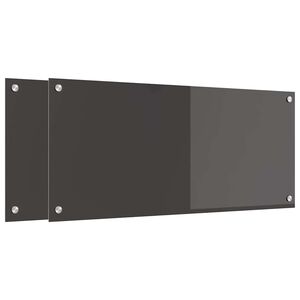 vidaXL K&ouml;&ouml;giseina paneel 2 pcs Tumehall 90 x 40 cm karastatud klaas