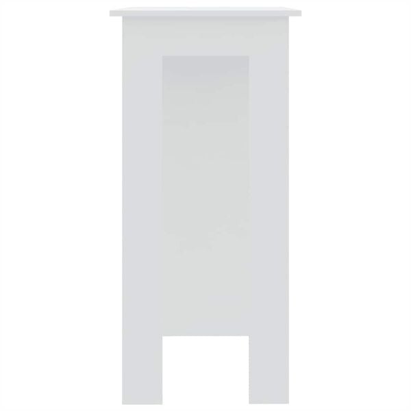 vidaXL baarilaud riiuliga, valge, 102x50x103,5 cm tehispuit