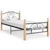 vidaXL voodiraam must metallist 90 x 200 cm