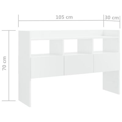vidaXL puhvetkapp, kõrgläikega valge, 105 x 30 x 70 cm, puitlaastplaat