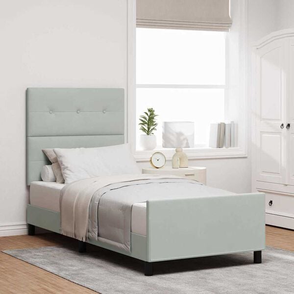 vidaXL Karbi vedrumadrats peaga Helehall 90 x 190 cm Samet