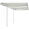 vidaXL automaatne varikatus, tuuleandur, LED, 3x2,5 m kreemjas