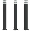 vidaXL aia lambipostid 3 tk, must, 110 cm, alumiinium