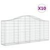 vidaXL kaarekujulised gabioonkorvid 10 tk, 200x30x80/100 cm, raud