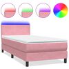 vidaXL kontinentaalvoodi madrats ja LED Roosa 80x210 cm samet