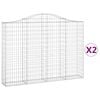 vidaXL kaarekujulised gabioonkorvid 2 tk, 200x30x140/160 cm, raud