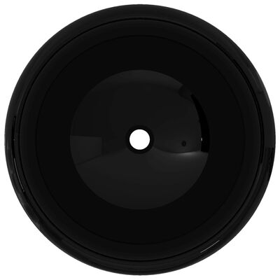 vidaXL ümar keraamiline valamu 40 x 15 cm, must