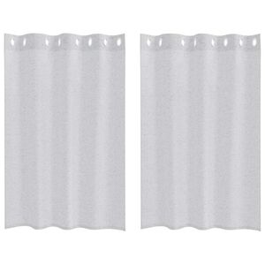 vidaXL Voile Kardin kardinatega 2 pcs Helehall 140 x 140 cm Polüester