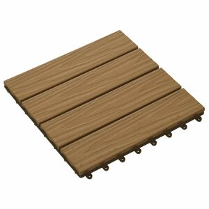 vidaXL Terrassiplaat 3D disain 11 pcs Tiikpuu 30 x 30 cm Puitplastik