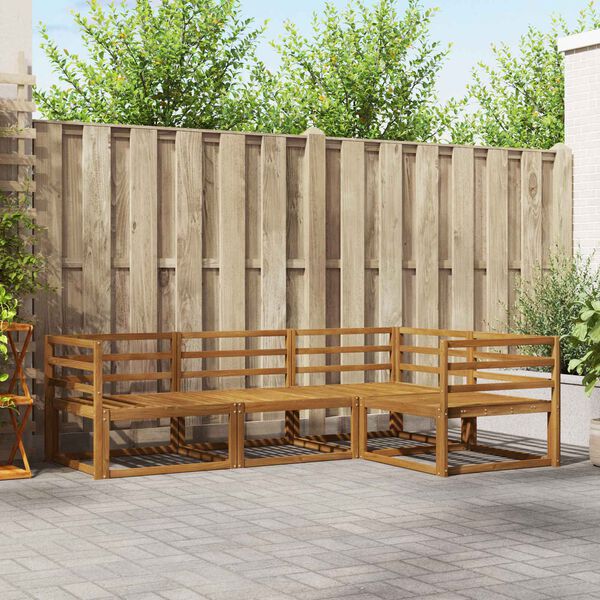 vidaXL V&auml;li diivanikomplekt 4 pcs Neutraalne Tugev akatsiapuu