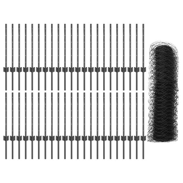 vidaXL Aed koos postiga Hall 0,5 x 100 m Terased ja PVC